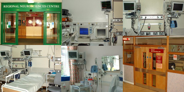 image of photos of the Regional Neurosciences Centre at Newcastle General Hospital, supported by Northern Brainwave Appeal 